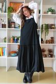 Paloma Pouf Layering Dress Black